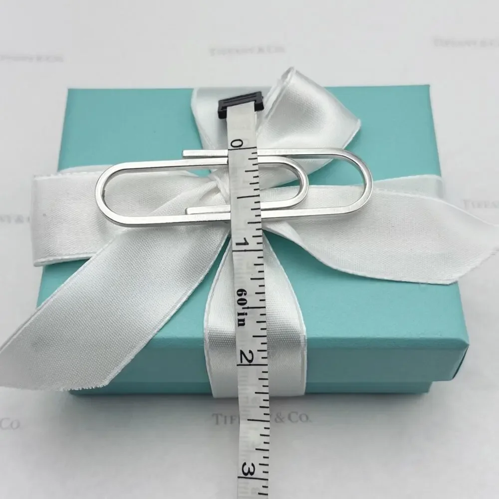 Tiffany & Co. Paperclip Money Clip Sterling Silver 925 2.5” Paper Clip Gift Box